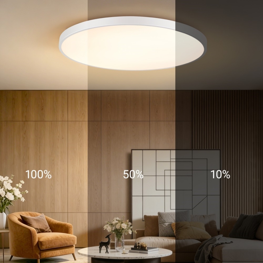 Immax NEO 07316L - Plafoniera dimmerabile a LED SEMPLICI LED/128W/230V Ø 100 cm Wi-Fi Tuya bianco + telecomando