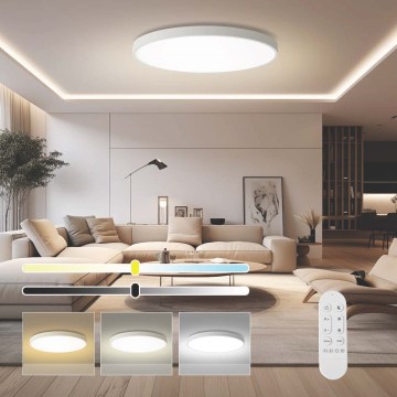 Immax NEO 07316L - Plafoniera dimmerabile a LED SEMPLICI LED/128W/230V Ø 100 cm Wi-Fi Tuya bianco + telecomando