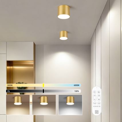 Immax NEO 07317L - Plafoniera LED dimmerabile RONDATE LED/18W/230V Ø 11,5 cm Wi-Fi Tuya oro