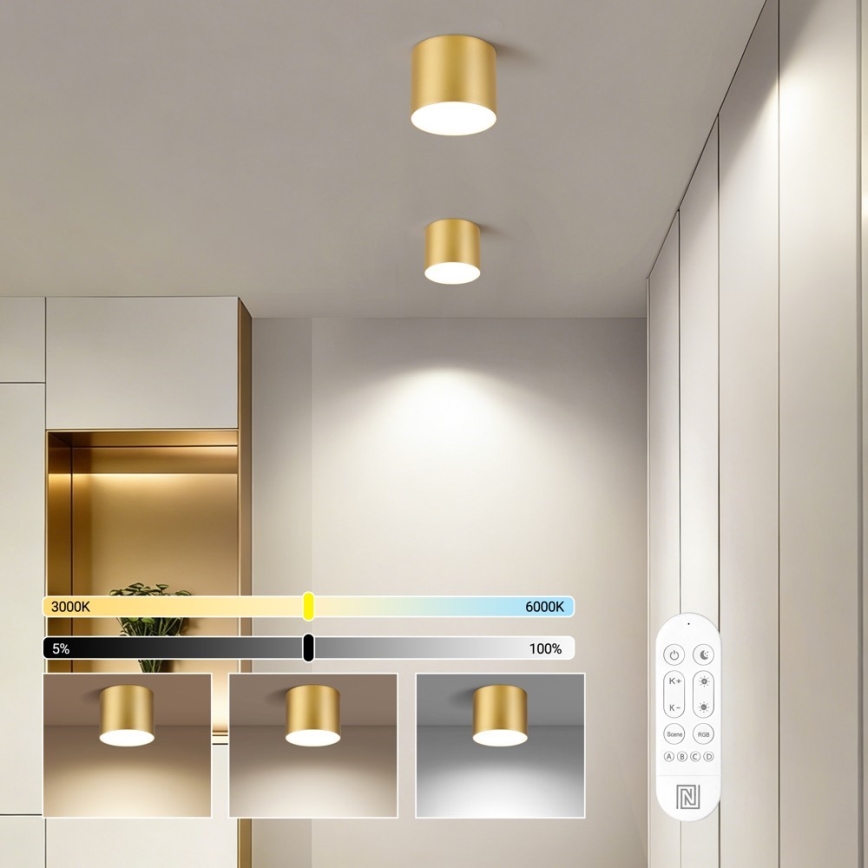 Immax NEO 07317L - Plafoniera LED dimmerabile RONDATE LED/18W/230V Ø 11,5 cm Wi-Fi Tuya oro