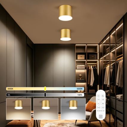 Immax NEO 07318L - Plafoniera dimmerabile a LED RONDATE LED/32W/230V Ø 16,5 cm Wi-Fi Tuya dorata