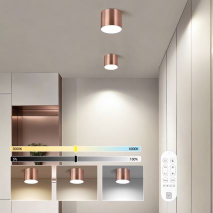 Immax NEO 07319L - Plafoniera LED dimmerabile RONDATE LED/18W/230V diam. 11,5 cm Wi-Fi Tuya oro rosa