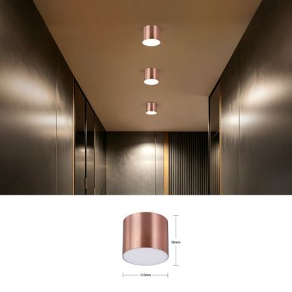 Immax NEO 07319L - Plafoniera LED dimmerabile RONDATE LED/18W/230V diam. 11,5 cm Wi-Fi Tuya oro rosa
