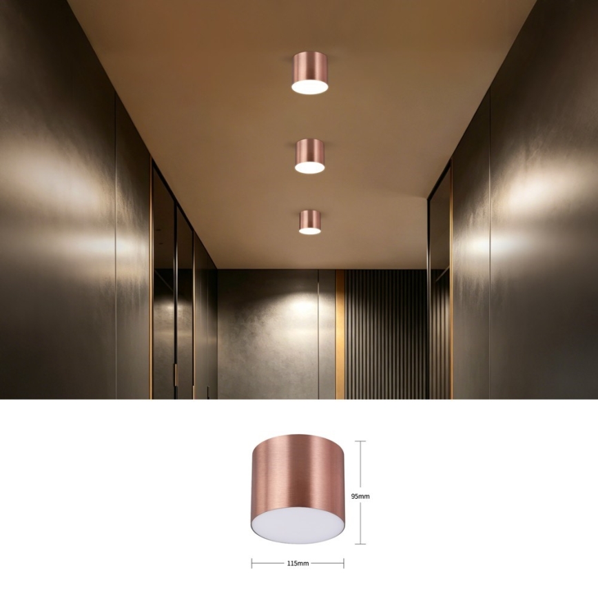 Immax NEO 07319L - Plafoniera LED dimmerabile RONDATE LED/18W/230V diam. 11,5 cm Wi-Fi Tuya oro rosa