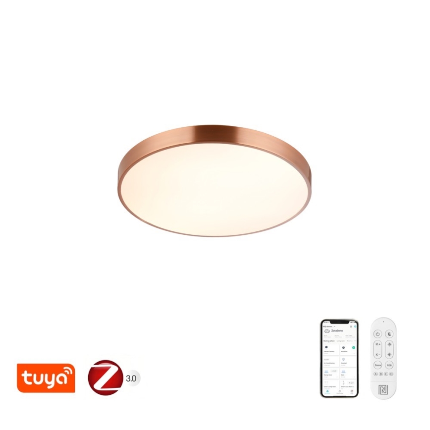 Immax NEO 07321L - Plafoniera dimmerabile a LED NEO LITE SEMPLICI LED/36W/230V Ø 40 cm Tuya oro rosa + telecomando