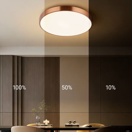 Immax NEO 07321L - Plafoniera dimmerabile a LED NEO LITE SEMPLICI LED/36W/230V Ø 40 cm Tuya oro rosa + telecomando