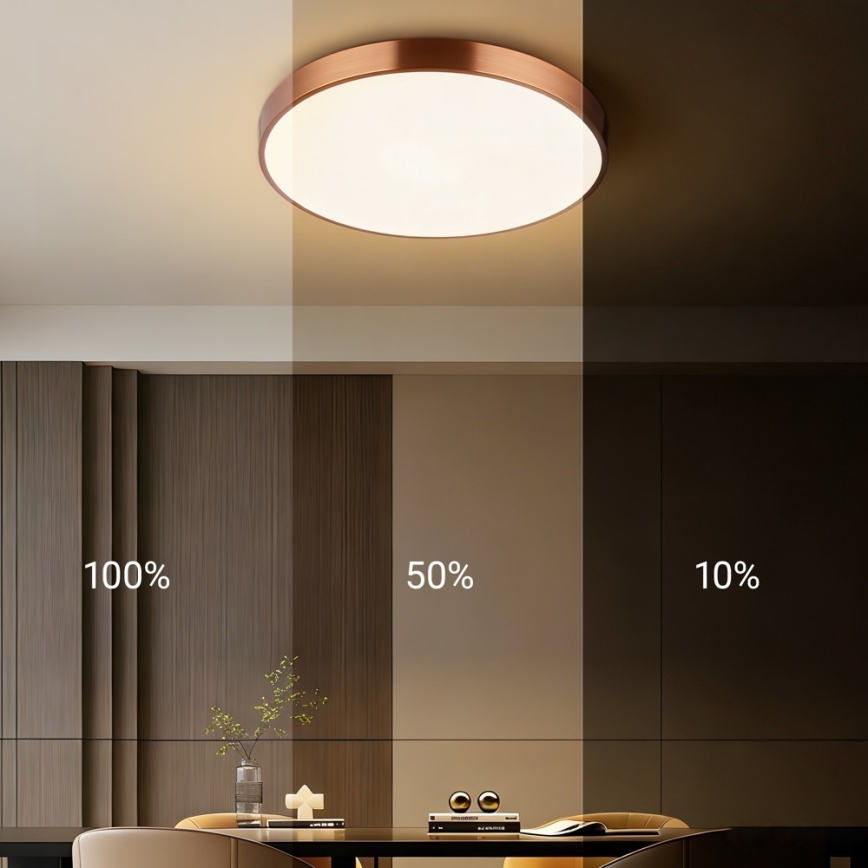 Immax NEO 07321L - Plafoniera dimmerabile a LED NEO LITE SEMPLICI LED/36W/230V Ø 40 cm Tuya oro rosa + telecomando