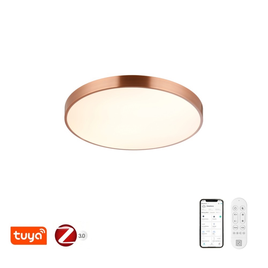 Immax NEO 07322L - Plafoniera dimmerabile a LED NEO LITE SEMPLICI LED/60W/230V Ø 60 cm Tuya oro rosa + telecomando