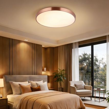 Immax NEO 07322L - Plafoniera dimmerabile a LED NEO LITE SEMPLICI LED/60W/230V Ø 60 cm Tuya oro rosa + telecomando