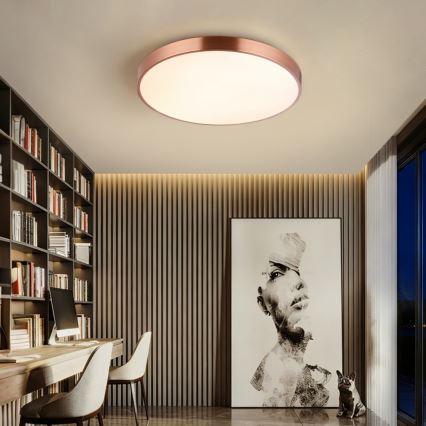 Immax NEO 07322L - Plafoniera dimmerabile a LED NEO LITE SEMPLICI LED/60W/230V Ø 60 cm Tuya oro rosa + telecomando