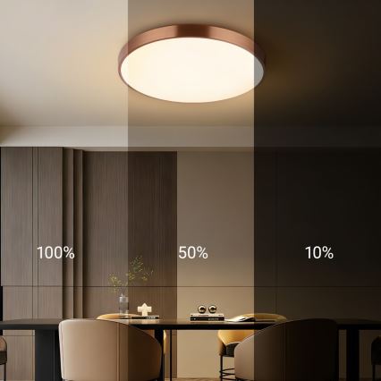 Immax NEO 07322L - Plafoniera dimmerabile a LED NEO LITE SEMPLICI LED/60W/230V Ø 60 cm Tuya oro rosa + telecomando