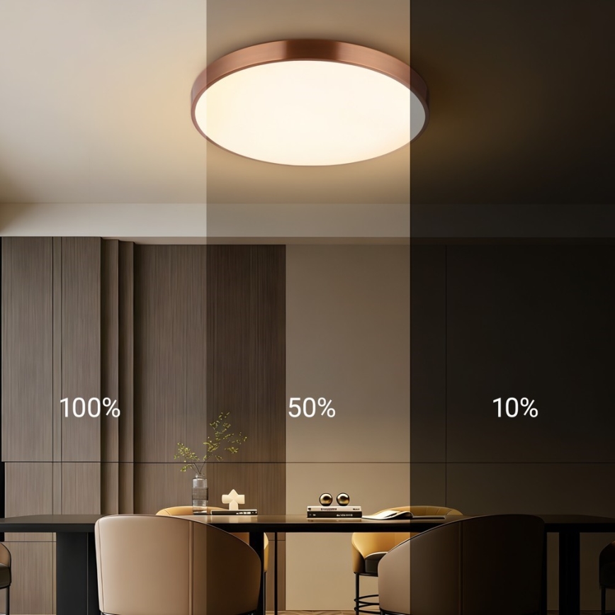 Immax NEO 07322L - Plafoniera dimmerabile a LED NEO LITE SEMPLICI LED/60W/230V Ø 60 cm Tuya oro rosa + telecomando