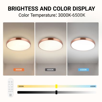 Immax NEO 07322L - Plafoniera dimmerabile a LED NEO LITE SEMPLICI LED/60W/230V Ø 60 cm Tuya oro rosa + telecomando