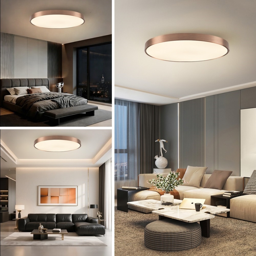Immax NEO 07324L - Plafoniera dimmerabile a LED SEMPLICI LED/128W/230V Ø 100 cm Wi-Fi Tuya oro + telecomando