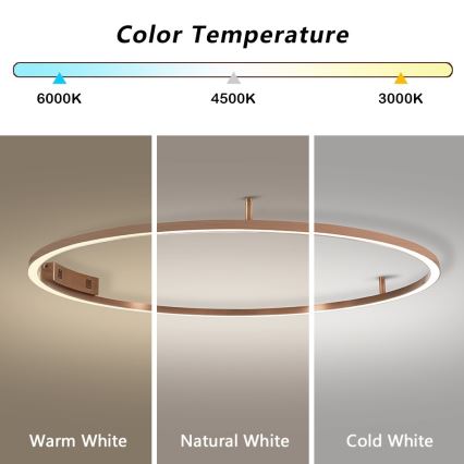 Immax NEO 07325-120C - Plafoniera LED dimmerabile FINO LED/72W/230V 120 cm Tuya oro rosa + telecomando