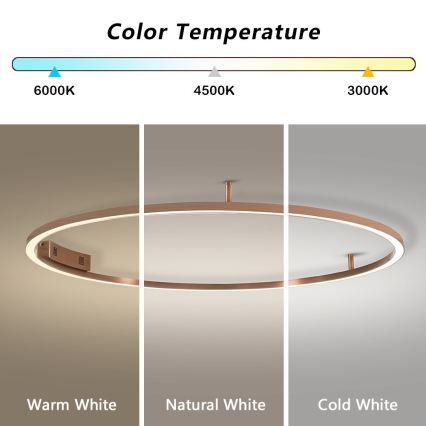 Immax NEO 07325-120C - Plafoniera dimmerabile a LED FINO LED/72W/230V 120 cm Tuya oro rosa + telecomando