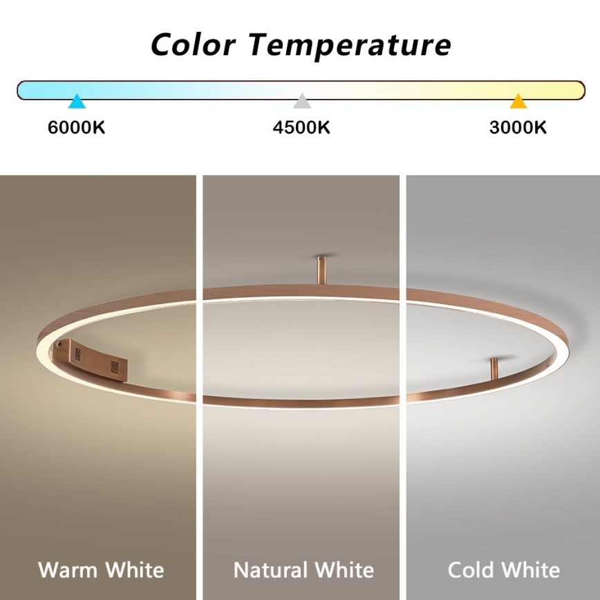 Immax NEO 07325-120C - Plafoniera dimmerabile a LED FINO LED/72W/230V 120 cm Tuya oro rosa + telecomando