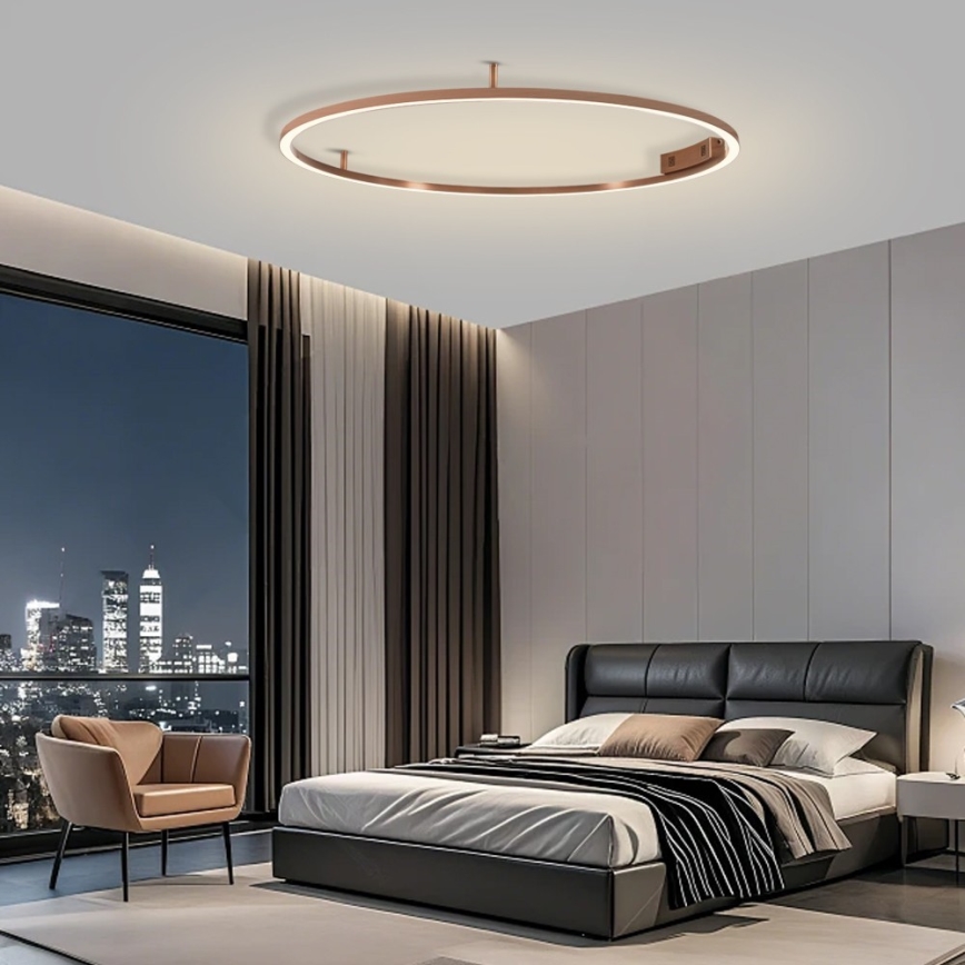 Immax NEO 07325-120C - Plafoniera dimmerabile a LED FINO LED/72W/230V 120 cm Tuya oro rosa + telecomando