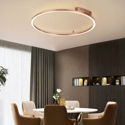 Immax NEO 07325-120C - Plafoniera dimmerabile a LED FINO LED/72W/230V 120 cm Tuya oro rosa + telecomando