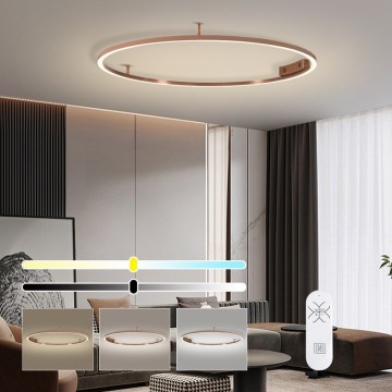Immax NEO 07325-120C - Plafoniera LED dimmerabile FINO LED/72W/230V 120 cm Tuya oro rosa + telecomando