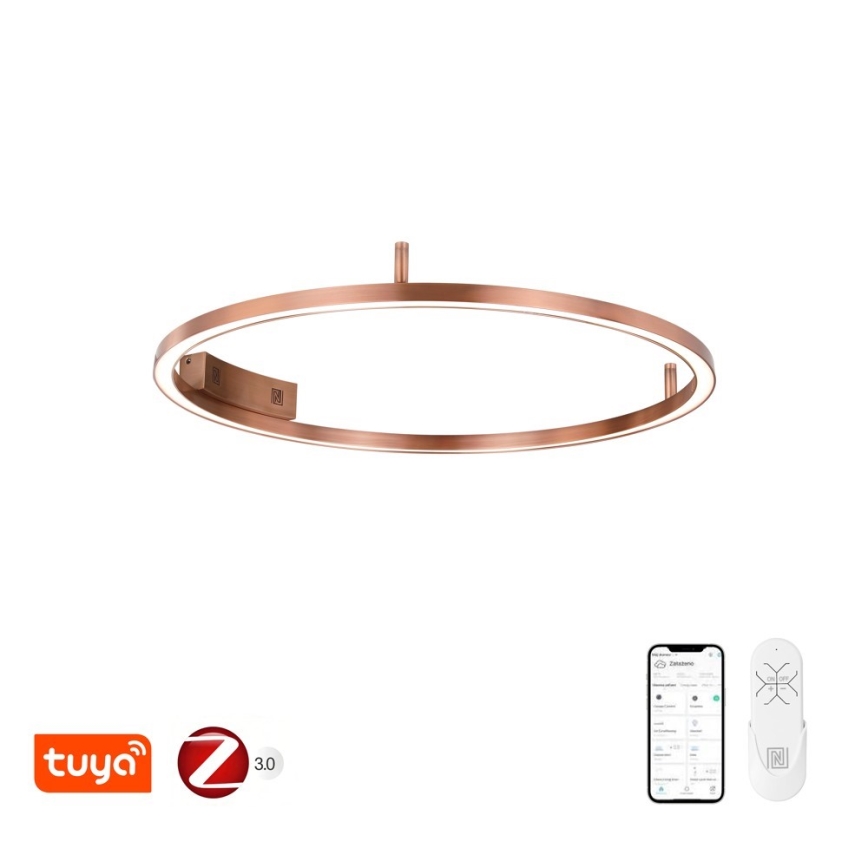 Immax NEO 07326-80C - Plafoniera LED dimmerabile FINO LED/55W/230V 80 cm Tuya oro rosa + telecomando