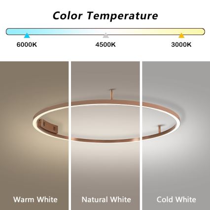 Immax NEO 07326-80C - Plafoniera LED dimmerabile FINO LED/55W/230V 80 cm Tuya oro rosa + telecomando