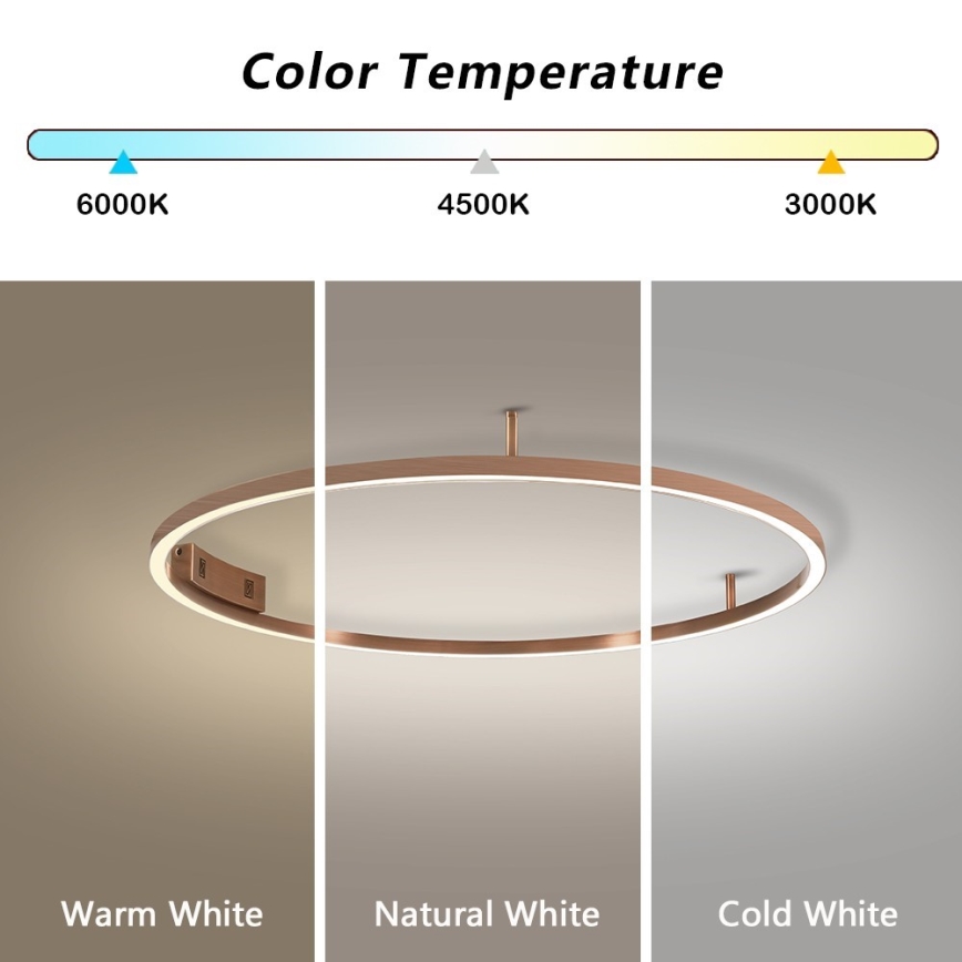Immax NEO 07326-80C - Plafoniera LED dimmerabile FINO LED/55W/230V 80 cm Tuya oro rosa + telecomando