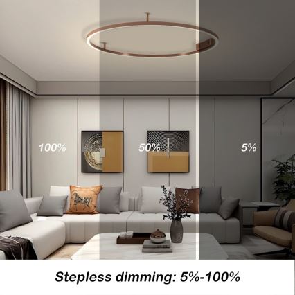 Immax NEO 07326-80C - Plafoniera LED dimmerabile FINO LED/55W/230V 80 cm Tuya oro rosa + telecomando