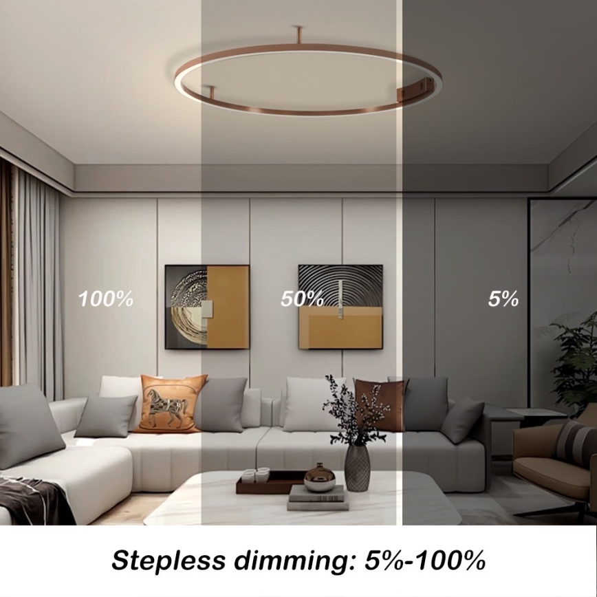 Immax NEO 07326-80C - Plafoniera LED dimmerabile FINO LED/55W/230V 80 cm Tuya oro rosa + telecomando