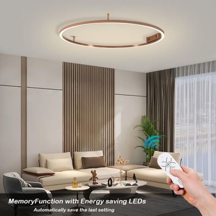 Immax NEO 07326-80C - Plafoniera LED dimmerabile FINO LED/55W/230V 80 cm Tuya oro rosa + telecomando