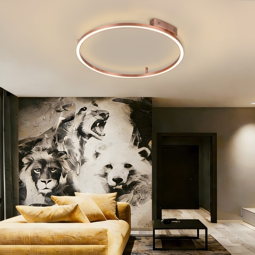 Immax NEO 07326-80C - Plafoniera LED dimmerabile FINO LED/55W/230V 80 cm Tuya oro rosa + telecomando