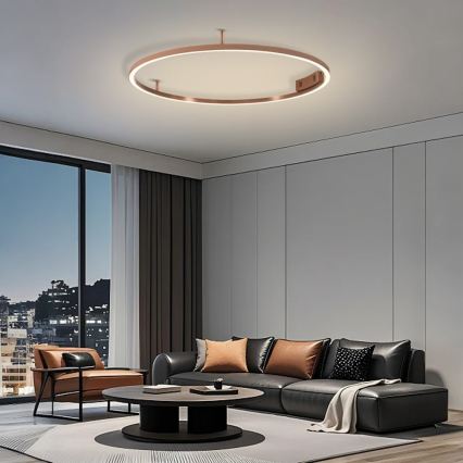 Immax NEO 07326-80C - Plafoniera LED dimmerabile FINO LED/55W/230V 80 cm Tuya oro rosa + telecomando