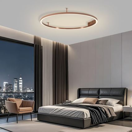 Immax NEO 07326-80C - Plafoniera LED dimmerabile FINO LED/55W/230V 80 cm Tuya oro rosa + telecomando