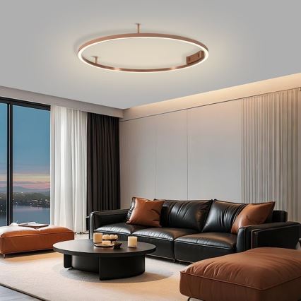 Immax NEO 07326-80C - Plafoniera LED dimmerabile FINO LED/55W/230V 80 cm Tuya oro rosa + telecomando