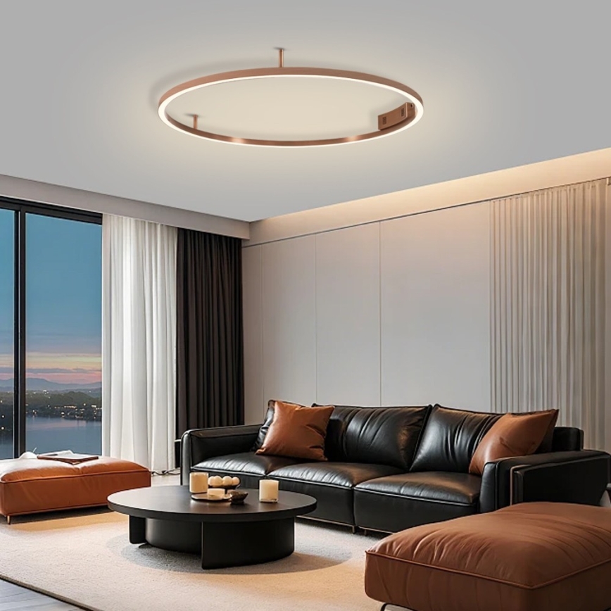 Immax NEO 07326-80C - Plafoniera LED dimmerabile FINO LED/55W/230V 80 cm Tuya oro rosa + telecomando