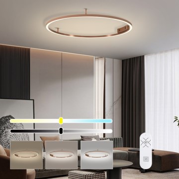 Immax NEO 07326-80C - Plafoniera LED dimmerabile FINO LED/55W/230V 80 cm Tuya, finitura rosa oro + telecomando