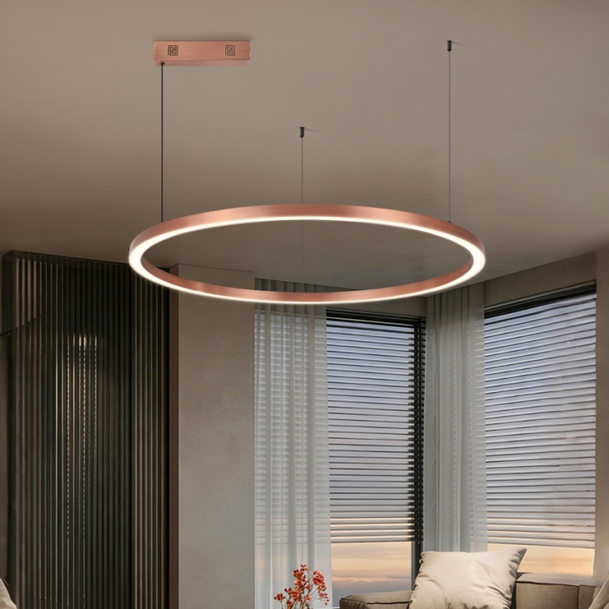 Immax NEO 07327L - Lampadario LED dimmerabile a cavo FINO LED/55W/230V 80 cm Tuya oro rosa + telecomando