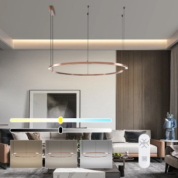 Immax NEO 07328L - Lampadario a sospensione dimmerabile FINO LED/72W/230V 120 cm Tuya oro rosa con telecomando