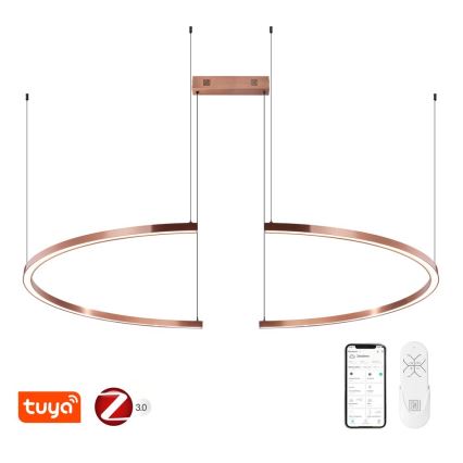Immax NEO 07328L - Lampadario a sospensione dimmerabile FINO LED/72W/230V 120 cm Tuya oro rosa con telecomando