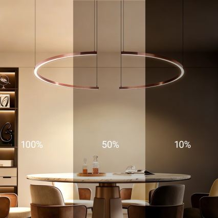 Immax NEO 07328L - Lampadario a sospensione dimmerabile FINO LED/72W/230V 120 cm Tuya oro rosa con telecomando