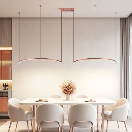 Immax NEO 07328L - Lampadario a sospensione dimmerabile FINO LED/72W/230V 120 cm Tuya oro rosa con telecomando
