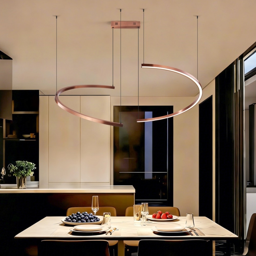 Immax NEO 07328L - Lampadario a sospensione dimmerabile FINO LED/72W/230V 120 cm Tuya oro rosa con telecomando
