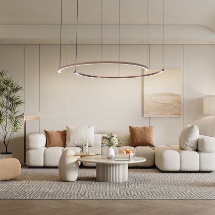 Immax NEO 07328L - Lampadario a sospensione dimmerabile FINO LED/72W/230V 120 cm Tuya oro rosa con telecomando