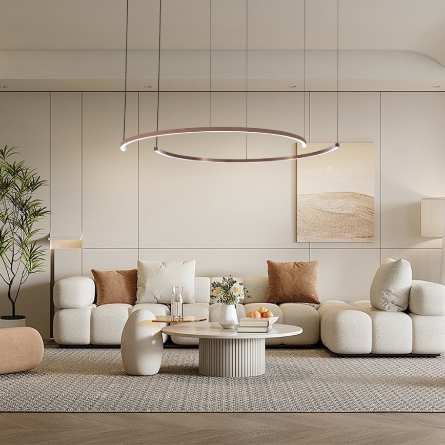 Immax NEO 07328L - Lampadario a sospensione dimmerabile FINO LED/72W/230V 120 cm Tuya oro rosa con telecomando
