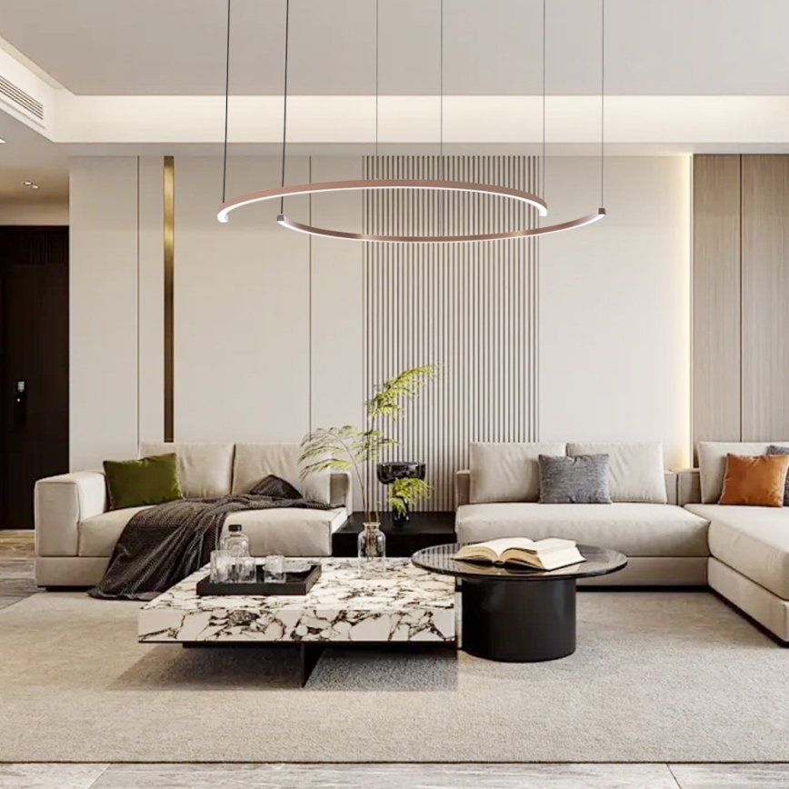 Immax NEO 07328L - Lampadario a sospensione dimmerabile FINO LED/72W/230V 120 cm Tuya oro rosa con telecomando