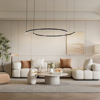 Immax NEO 07329L - Lampadario LED dimmerabile su cavo FINO LED/72W/230V 120 cm nero Tuya + telecomando