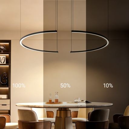 Immax NEO 07329L - Lampada a sospensione dimmerabile con cavo FINO LED/72W/230V 120 cm Tuya nero + telecomando