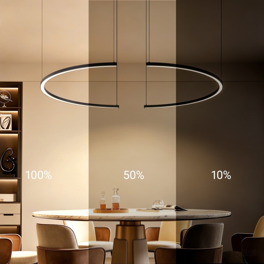 Immax NEO 07329L - Lampada a sospensione dimmerabile con cavo FINO LED/72W/230V 120 cm Tuya nero + telecomando