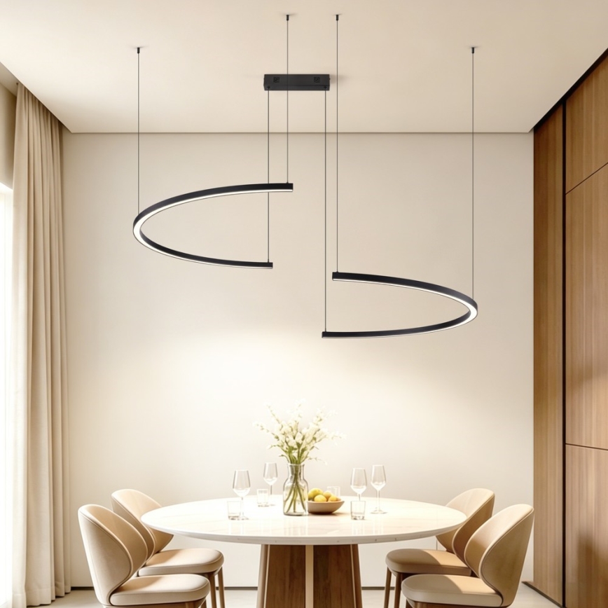 Immax NEO 07329L - Lampada a sospensione dimmerabile con cavo FINO LED/72W/230V 120 cm Tuya nero + telecomando