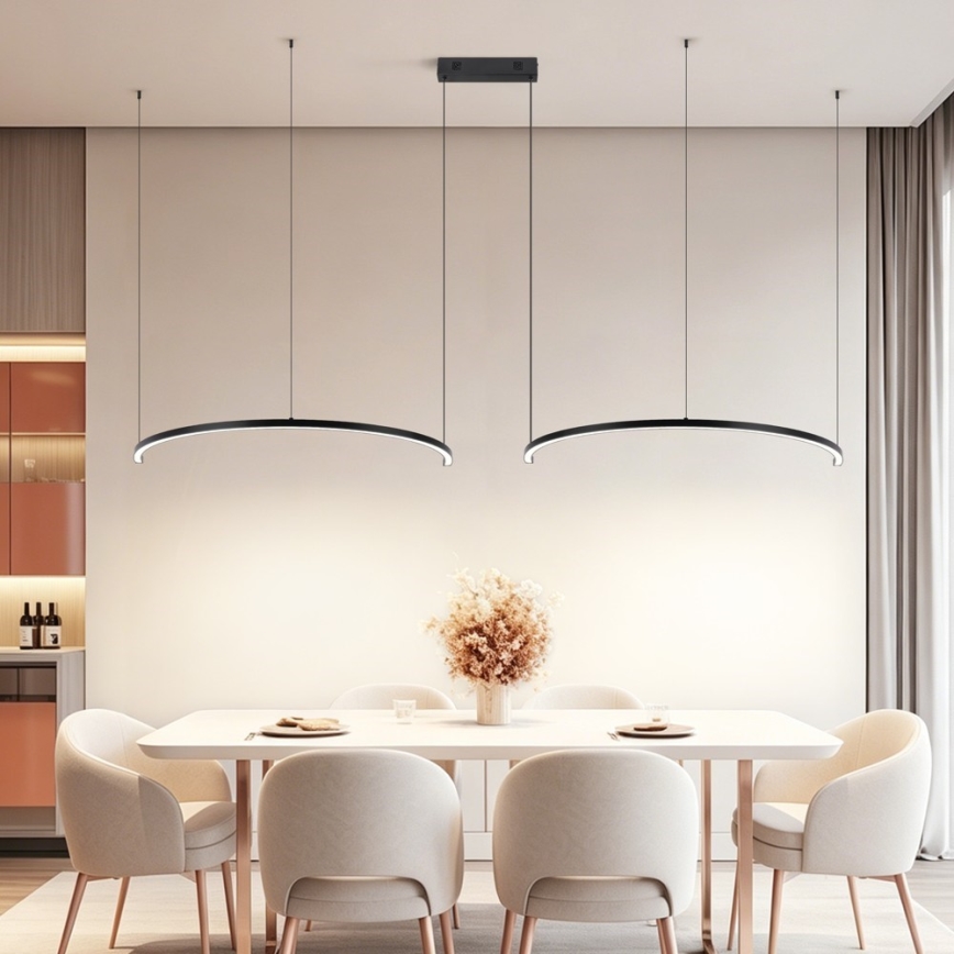 Immax NEO 07329L - Lampada a sospensione dimmerabile con cavo FINO LED/72W/230V 120 cm Tuya nero + telecomando